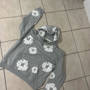 Gray and White denim tears